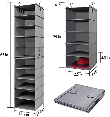 LADYBRO Oxford Cloth Hat Rack for Closet, Storage or Display, Grey, Large - Image 2
