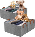 Storage Baskets for Closet with Metal Frame, Fabric Storage Bins for Shelves, Shelf Baskets and Bins with Handles for Clothes Toys Organization, 4-Pack by YXOBHDY
