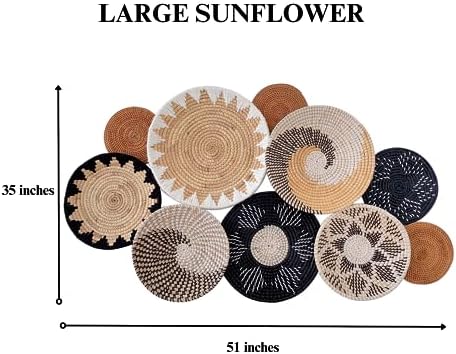 Woven Basket Wall Decor Set of 10, Decorative Wall Plates - Image 7