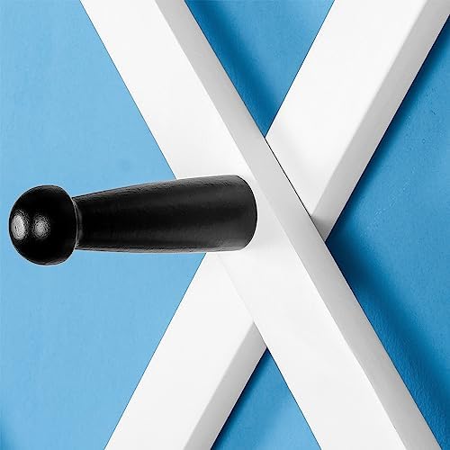 SKOLOO Hat Rack for Wall with 20 Hooks, Solid Wooden, Modern, Expandable Coat Rack Wall Mount for Coats, Hats, Bags, Baseball Caps, Black on White - Image 4