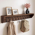 Geelin 48 Inch Wall Shelf with Hooks and Shelf Organizer Wall Mount Coat Rack with 10 Triple Hooks for Hanging for Entryway, Hallway, Bathroom, Living Room, Bedroom by Geelin