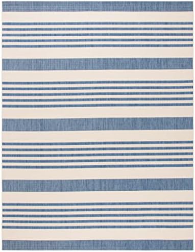 SAFAVIEH Courtyard Outdoor Area Rug 10x14, X-Large Beige & Blue CY6062-233 - Image 3