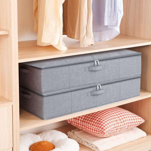 Under Bed Storage Container,Grey,23.6x11.8x5.9 Inch,3 Pack - Image 2
