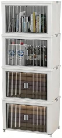 Folding Stackable Storage Bins with Lid, 280qt Plastic Organizer by pupustar