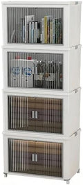 Folding Stackable Storage Bins with Lid, 280qt Plastic Organizer by pupustar