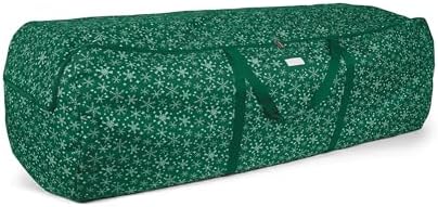 Covermates Keepsakes Garland Duffle Bag - Durable Polyester, Reinforced Handles, Fits up to 25 Foot Garland Depending on Thickness - Holiday Storage, Green Snowflake by Covermates