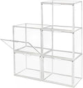 GUDEMAY Clear Stackable Plastic Storage Bins with Magnetic Lid, Dustproof Book & Cosmetic Display Cases, Large Figures Collectibles Showcase, Shoe Box, Protection Organizer (L, Count, 5) by HaveANiceDay