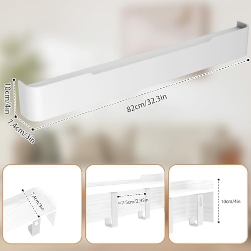 Wall Mounted Coat Rack with Shelf, Wooden Entryway Organizer with Hidden Metal Hooks for Hanging Coats Bags Keys, Modern Floating Shelf for Hallway Bathroom - Image 2