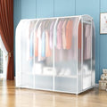 37.4" Wide Clothes Double Hanging Rods Dustproof Cover, Home Commercial Use Reusable Garment Rack Protector with Zipper, Hanging Coat Rack Cover (Translucent,71"×37"×51") by Unknown