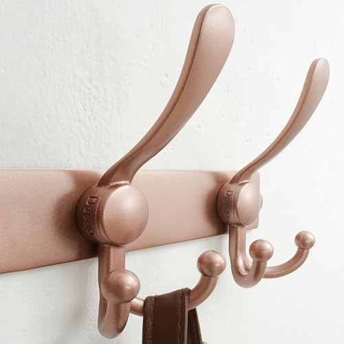 Dseap Coat Rack Wall Mount 37 Inch, Heavy Duty 12-Gauge Base vs Flimsy 1mm, Double-Thick Solid Anti-Snap Hooks, 16” Stud-Mount, Stainless Steel 10-Hook Hanger for Closet Entryway, Rose Gold - Image 2