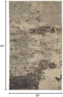 Nourison Home Celestial Ivory Grey 3' x 5' Area Rug - Easy Clean, Non Shedding, Bed Room, Living Room, Dining Room, Kitchen (3' x 5') - Image 2