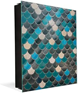 Concept Crystal 50 Keys Cabinet with Decorative Front Panel and Glass White Board KN06: Textures and Tiles 2 Series by ConceptCrystal