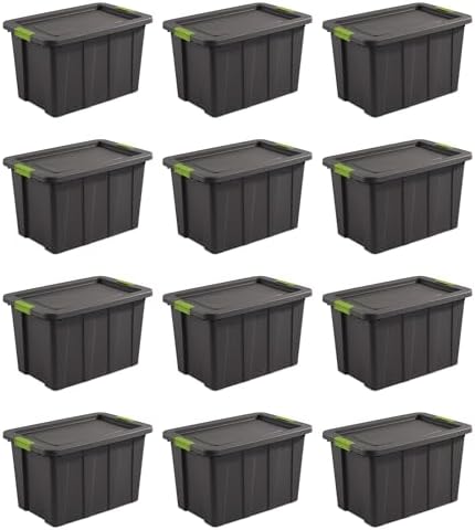 Sterilite Latching Tuff1 Tote Containers w/Lids, 30 Gallon, 12-Pack by Sterilite
