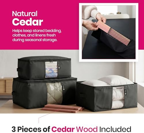 Storage Bags for Comforter, Clothes & Bedding Sets With Cedar Protection - Image 4
