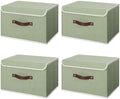 ANMINY Fabric Storage Box Bins with Lids, Green, 15"x10"x10", 4 Pack by ANMINY