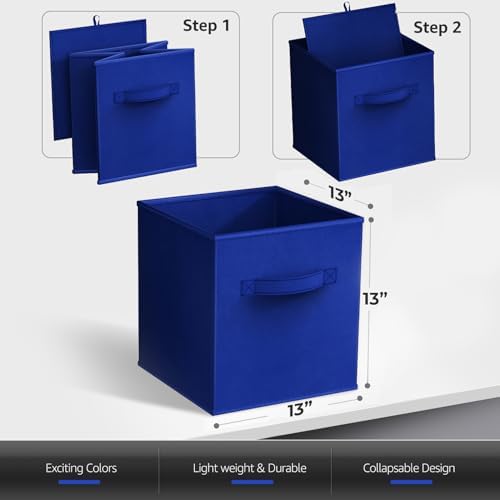 Sorbus Fabric Storage Cubes, 8 Pack, with Handles (13 Inch, Royal Blue) - Image 2