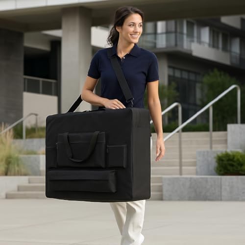 Deluxe Portable Massage Table Carrying Case – Heavy-Duty Nylon Travel Bag with Shoulder Strap & Multiple Storage Pockets – Fits Most Standard Folding Massage Tables – Black (30") - Image 3