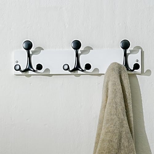 SKOLOO 17-Inch White Wood Coat Rack Wall Mount with 3 Triple Hooks - Ideal for Family Entrances, Classrooms, and Pet Supplies Storage - Perfect Coat Hooks for Wall, Pack of 2 - Image 2