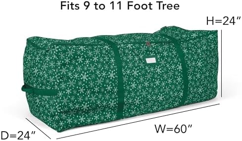 Covermates Christmas Tree Cinch Bag, 60" W x 24" D x 24" H, Green Snowflake - Image 3