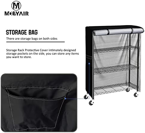 Wire Shelf Cover 36 x 18 x 54, 600D Oxford Dustproof Rack Cover - Image 7