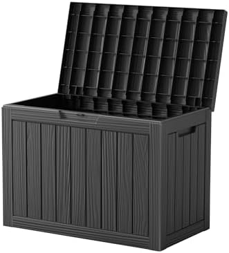 Vixzen 45 Gallon Deck Boxes Outdoor Waterproof, Lockable Outdoor Storage Box for Patio Cushions Storage Furniture, Garden Tools, Pool Supplies, Weatherproof and UV Resistant (Black, 45 Gallon) - Image 2