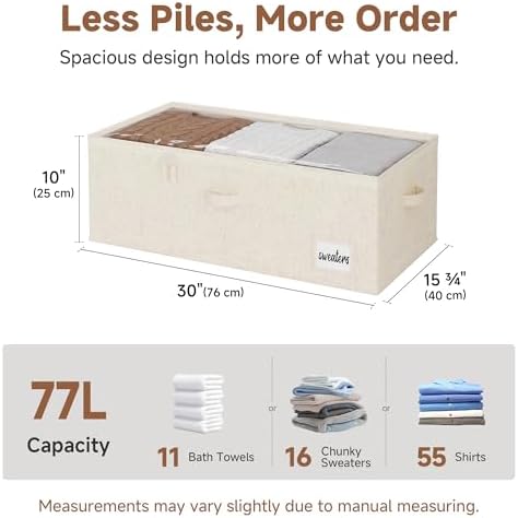 StorageWorks 10 Inch Tall Under Bed Storage Containers with Clear Lid - Image 2