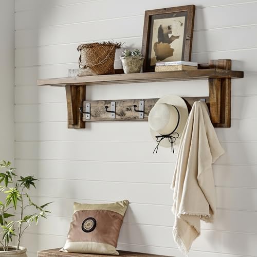 Alaterre Furniture Durango Rustic Wall Mounted Coat Rack, Natural, 60 Inch - Image 6