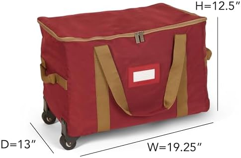 Covermates Rolling Adjustable Ornament Storage Bag, 19.25"W x 13"D x 12.5"H - Image 3