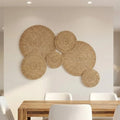 Acidea Jute Wall Decor Baskets, Set of 6 Extra Large Woven Rattan Wall Plates, Boho Decorative Wicker Hanging Baskets for Wall Arts, 22", 21", 15", 13", 11", 10", for Bedroom, Living Room, Entryway by Acidea
