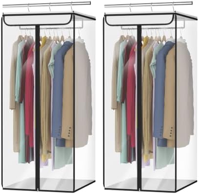 Univivi Garment Bags for Hanging Clothes, Cloth Bag 40 In, 2 PCS, Clear by Univivi
