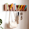 Youyole 8 Hook Wood Coat Rack Wall Mount Mid Century Modern Wooden Coat Hooks Colorful Heavy Duty Long Flip Down Piano Hat Rack for Hanging Coats Keys Hats Robe Towels Home by Ajaredlulu