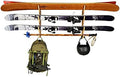 Grassracks Birch Wood Ski Rack - The Hallsteiner Series Horizontal Ski Wall Mount (2 or 3 Pairs of Skis, Birch) by Grassracks