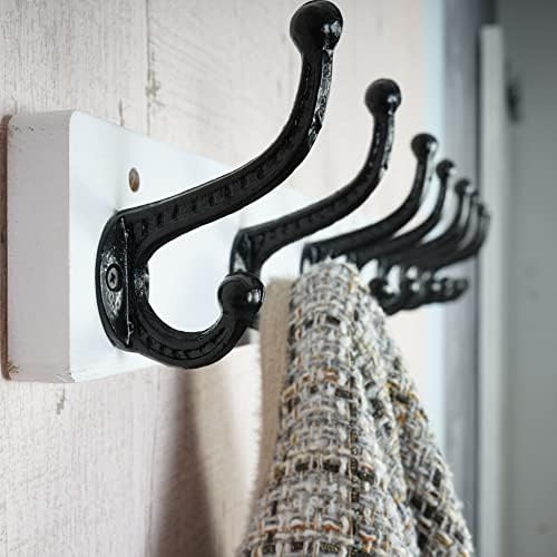 WEBI Rustic Coat Rack Wall Mount,35.43" Long 8 Cast Iron Coat Hooks Wall Mounted,Heavy Duty Wall Coat Hanger Hooks for Hanging Coats,Clothes,Black on White - Image 5