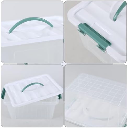 Plastic Organizer Bins Pack of 6, Latching Storage Box with Handles - Image 3