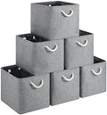 13x15x13 Inch Large Storage Bins with Cotton Rope Handles 6-Pack by HUZNXVY