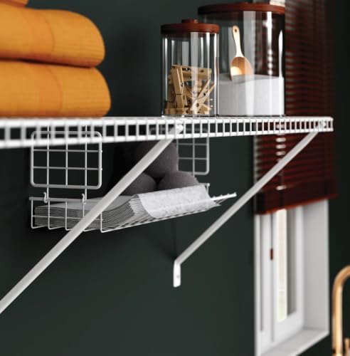 ClosetMaid Hideaway Hanging Wire Shelf for Closets, Pantries, Laundry Rooms, 6.89" H x 15.45" W x 7.78" D, White, 6-Pack - Image 4