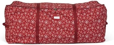 Covermates Christmas Tree Cinch Bag, 60" W x 24" D x 24" H, Red Snowflake by Covermates