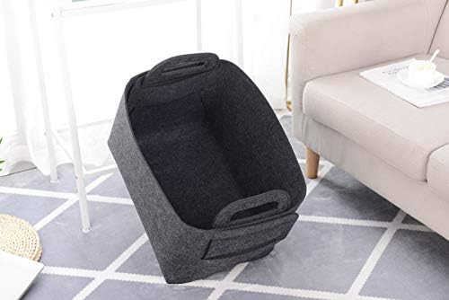 Storage Basket Felt Storage Bin Collapsible& Convenient Box Organizer with Carry Handles for Office Bedroom Closet Babies Nursery Toys Laundry (Dark grey, 17.9inch（L）×12.2inch（W）×11.6inch（H）) - Image 6