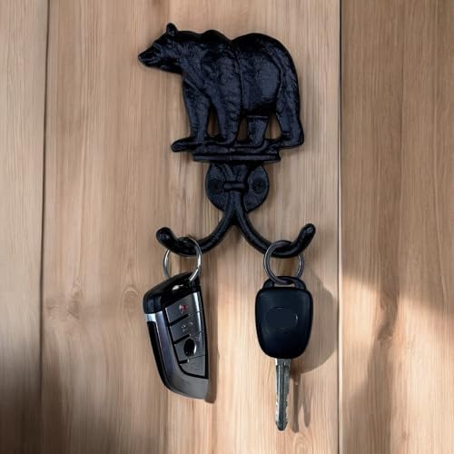 Top Brass Cast Iron Bear Wall Hooks, 8 Pack Rustic Lodge Coat Hangers - Image 5