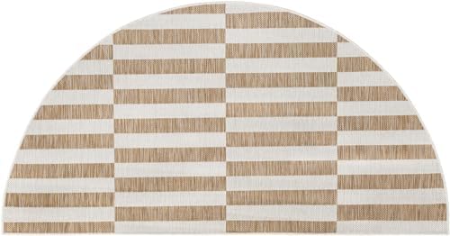 Unique Loom Outdoor Striped Collection Area Rug - Striped (3' 1" x 6' 1" Hearth Taupe/Ivory) - Image 3