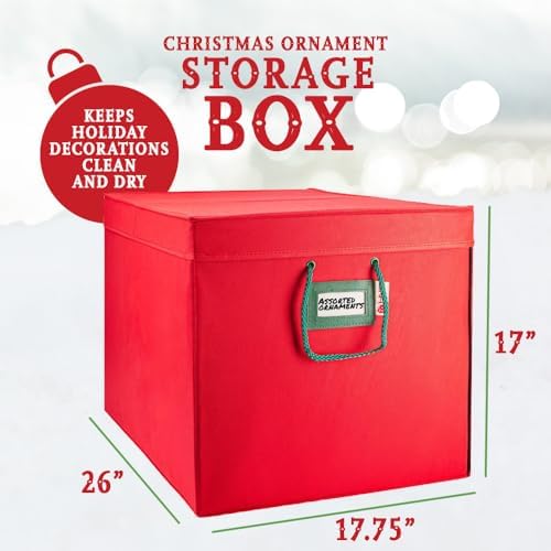 HOLDN’ STORAGE Christmas Ornament Storage Box with Dividers, Stores Ornaments up to 96 of 3 Inch Large Christmas Ball Storage Containers with 4 Trays - Red - Image 4