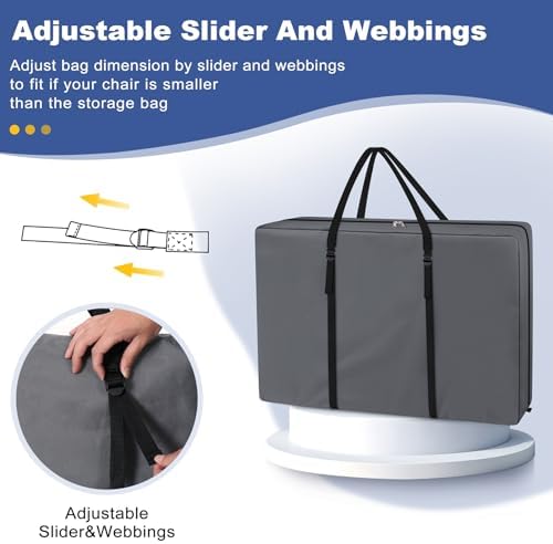 Explore Land Chair Storage Bag for Folding Longue Zero Gravity 2 Pack, Grey - Image 5