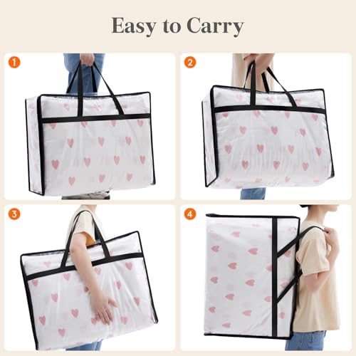 Lifewit 6 Pack Clear Clothes Storage Bags, 75L Plastic Blanket Storage Bag, Vinyl Foldable Moving Bags with Zipper, Closet Organizers and Storage Containers for Bedding, Duvet, Comforter - Image 6