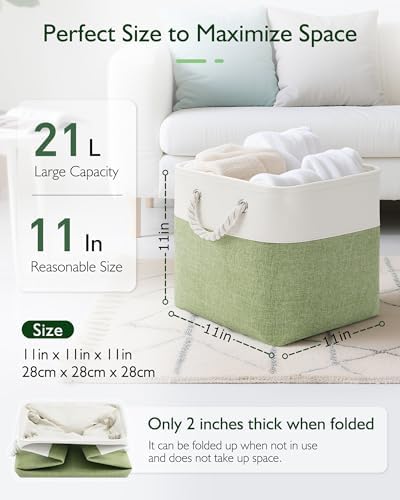 Patvingot 11-Inch Fabric Cube Storage Bins with Handles,6 Pack,Foldable - Image 2