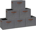 GhvyenntteS Large Fabric Storage Bins 6 Pack, 15x11x9.6 Inch Storage Baskets for Shelves, Foldable Closet Storage Bins for Shelves, Closet Organizers and Storage Boxes, Gray by GhvyenntteS