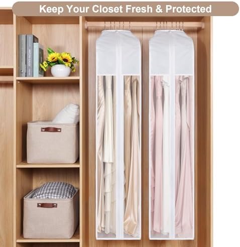 60 Inch Premium Cotton Garment Bag for Hanging Clothes and Storage - Image 6