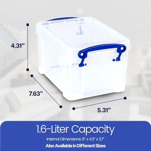 Really Useful Box 1.6 Liter Plastic Stackable Storage Container, 4 Pack - Image 3