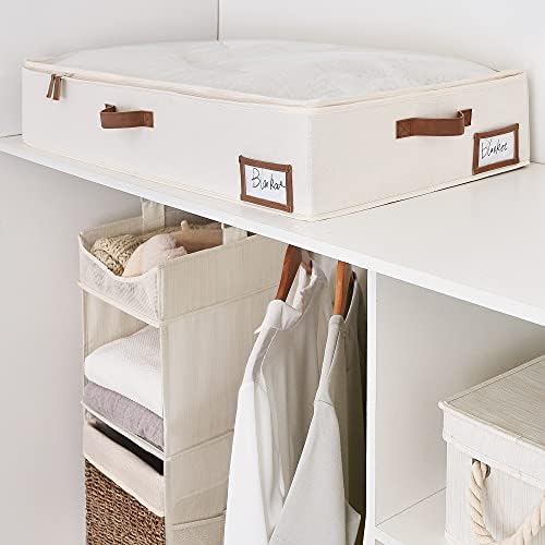 StorageWorks Large Under Bed Storage Containers with Handles and Label Holder, 4 Pack Ultra-thick Fabric Underbed Bins, Closet Organizer for Clothes, Blankets, Sweater - Image 5