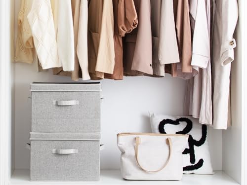 StorageWorks Fabric Storage Bins with Lids, Closet Storage Bins - Image 4