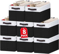 Criusia 8 Pack Large Storage Baskets for Room Organization, Multi-Purpose Bins for Closet, Shelves, Kitchen, Office, Decorative Fabric Foldable Storage Boxes with Handles (14L*10W*9.5H) by Criusia